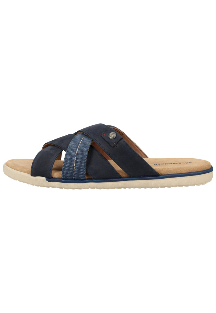 Salamander Pantoletten Leder/Textil Navy - surf4shoes