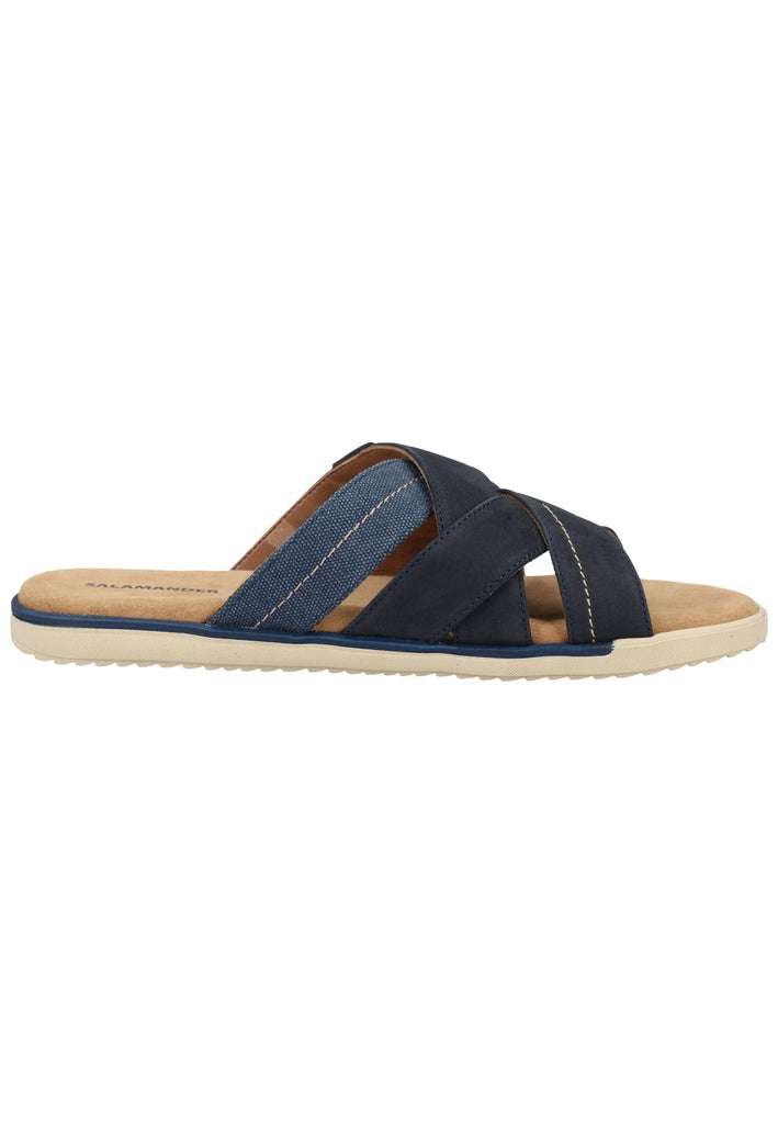 Salamander Pantoletten Leder/Textil Navy - surf4shoes