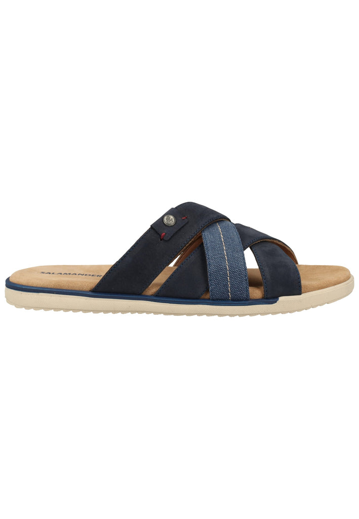 Salamander Pantoletten Leder/Textil Navy - surf4shoes