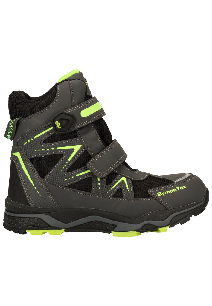 Lurchi Stiefelette Lederimitat/Textil Schwarz/Grau Warmfutter - surf4shoes