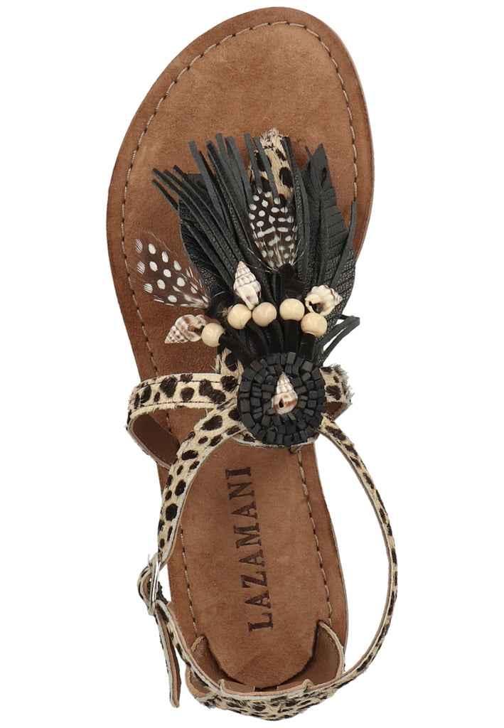 Lazamani Sandalen Leder Beige/Braun - surf4shoes