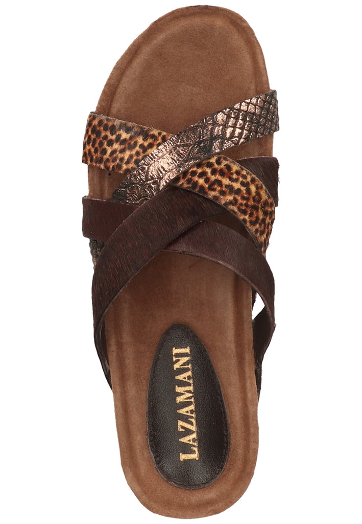 Lazamani Pantoletten Leder/Synthetik Brown - surf4shoes