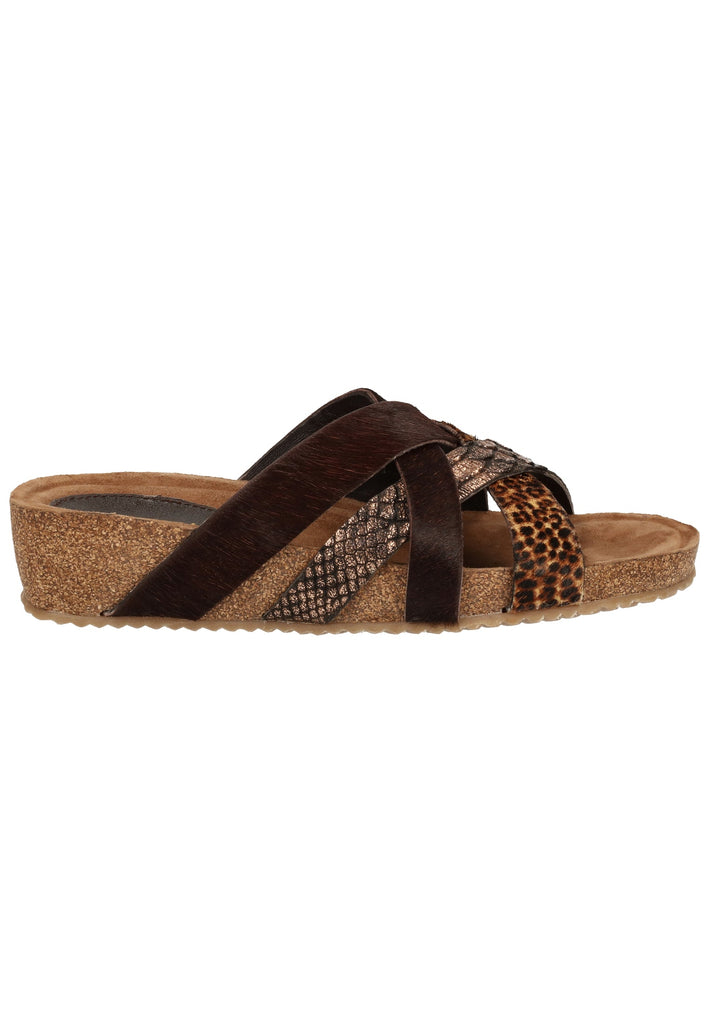 Lazamani Pantoletten Leder/Synthetik Brown - surf4shoes