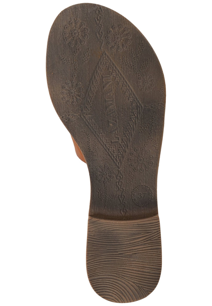 Lazamani Pantoletten Leder Tan - surf4shoes