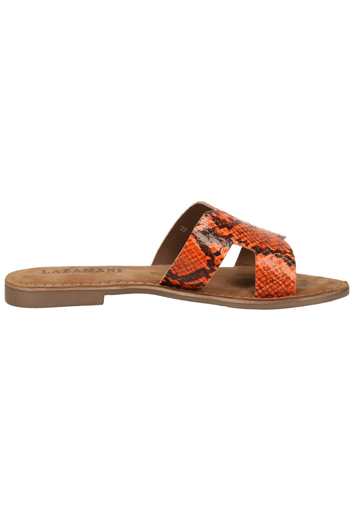 Lazamani Pantoletten Leder Orange - surf4shoes
