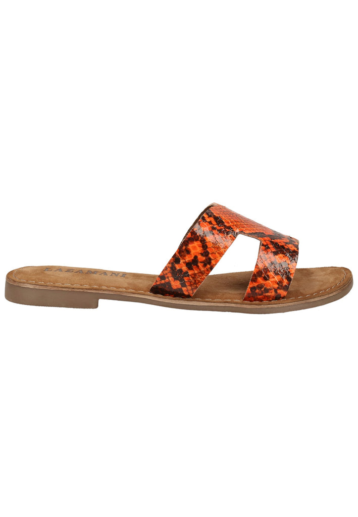 Lazamani Pantoletten Leder Orange - surf4shoes