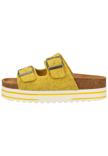 Shepherd Hausschuhe Wolle Gelb - surf4shoes