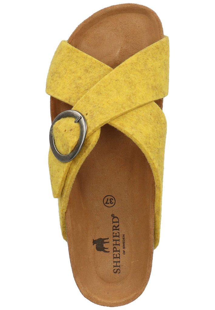 Shepherd Hausschuhe Wolle Gelb - surf4shoes