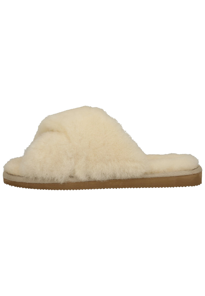 Shepherd Hausschuhe Leder Creme - surf4shoes