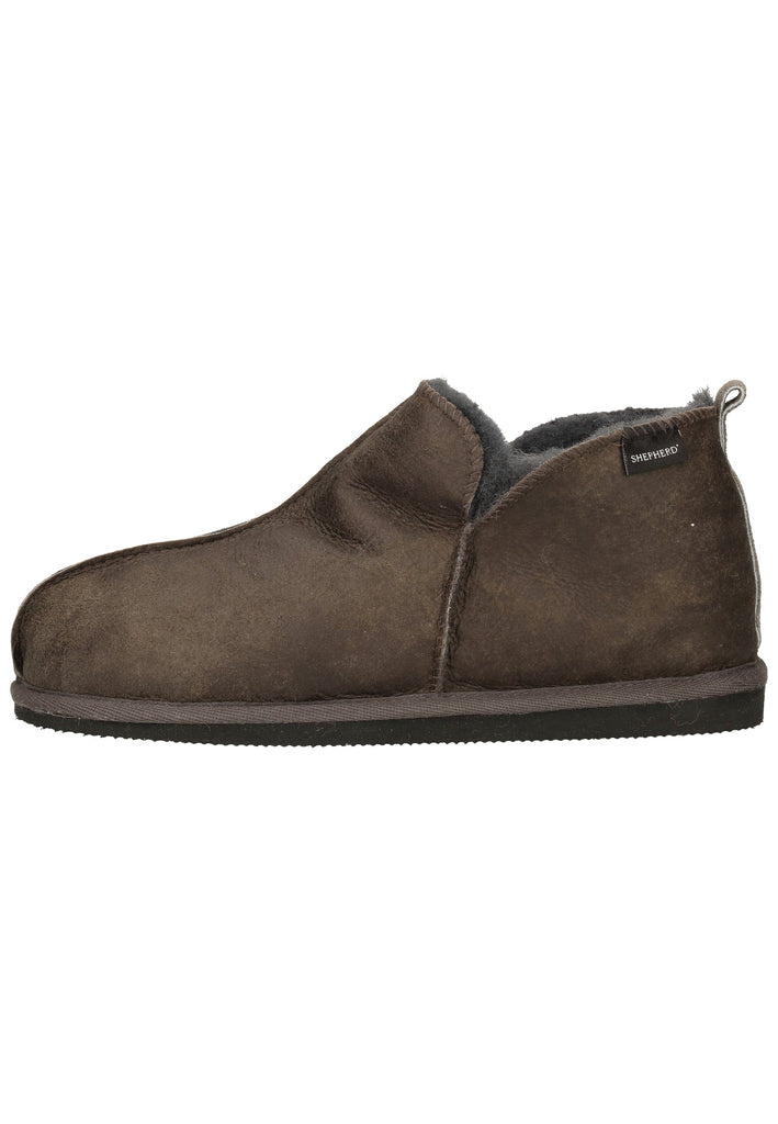 Shepherd Hausschuhe Leder Grau - surf4shoes