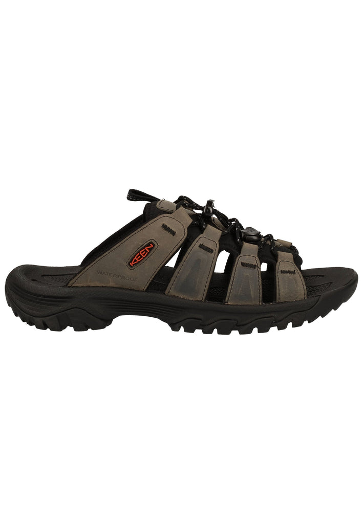 Keen Pantoletten Lederimitat/Textil Grau/Schwarz - surf4shoes