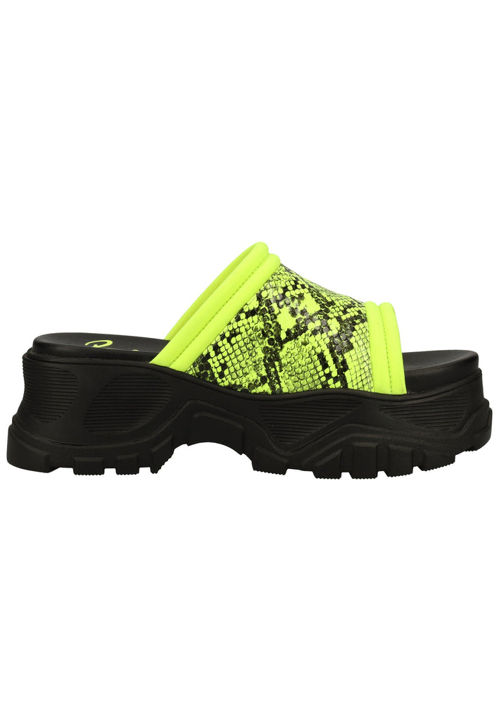 Buffalo Pantoletten Lederimitat Grün - surf4shoes