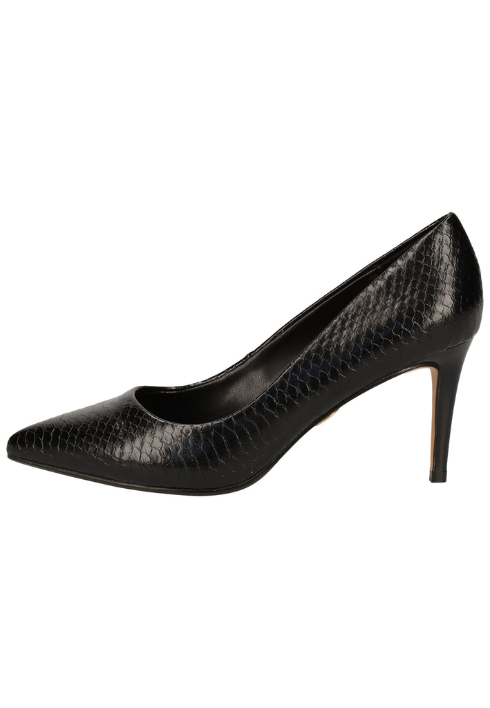 Buffalo Pumps Lederimitat Struktur Schwarz - surf4shoes