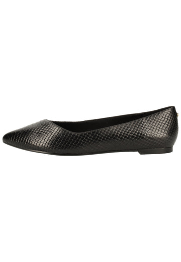 Buffalo Ballerinas Leder Struktur Schwarz - surf4shoes