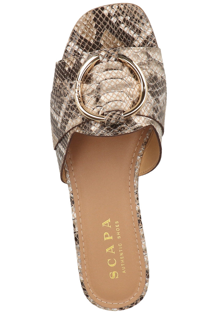 Scapa Pantoletten Leder Beige - surf4shoes