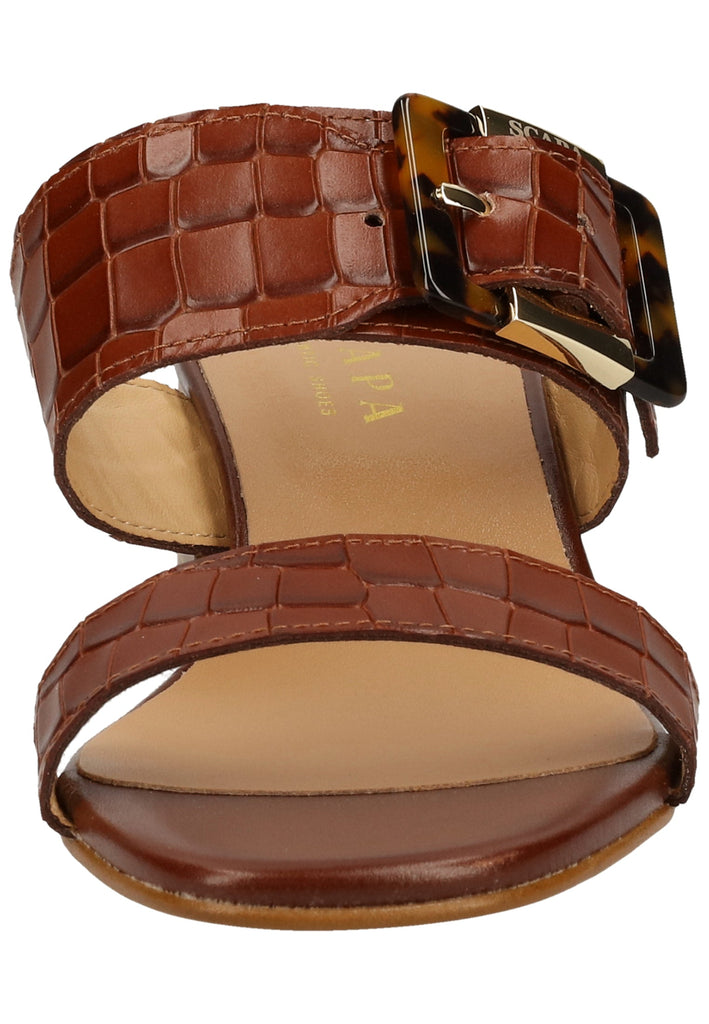 Scapa Pantoletten Leder Braun - surf4shoes