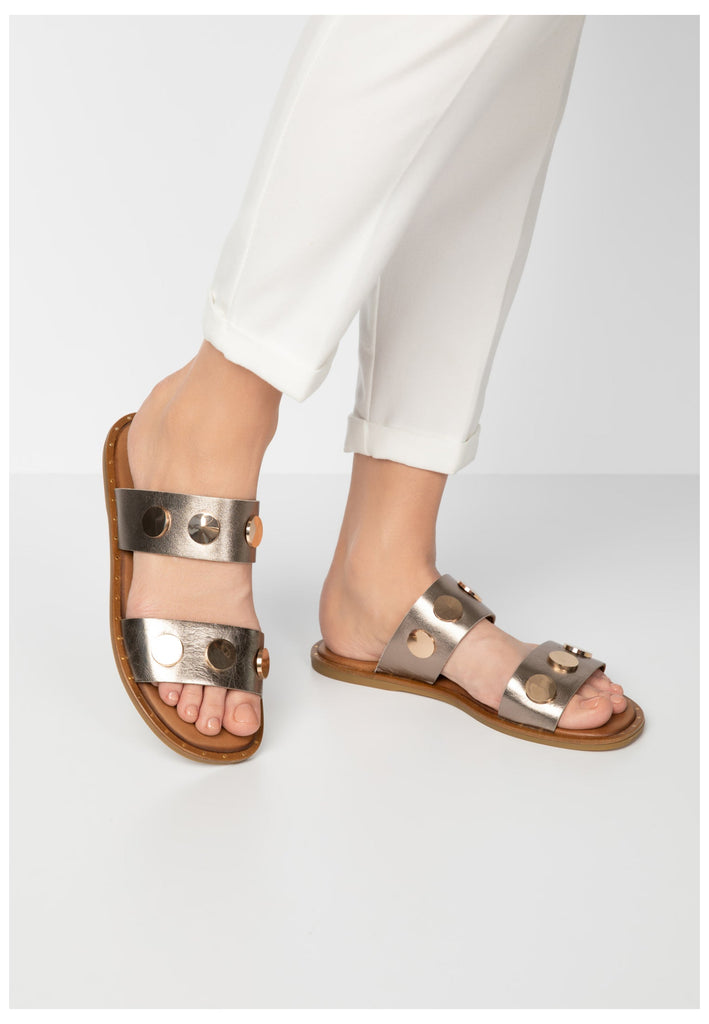 Inuovo Pantoletten Leder Pewter - surf4shoes