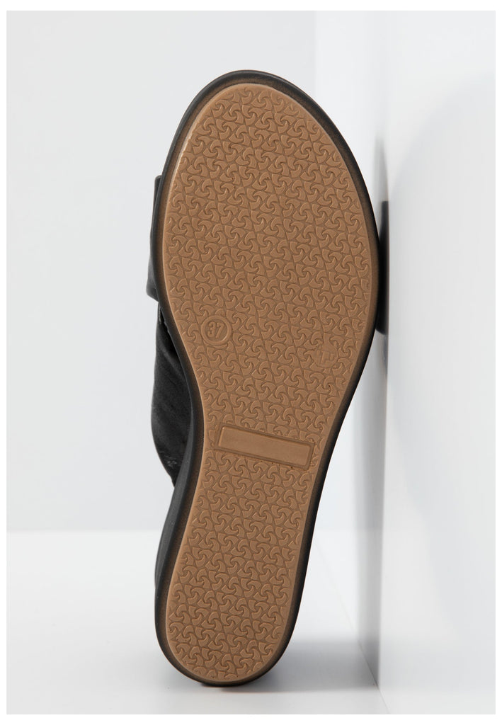 Inuovo Pantoletten Leder Schwarz - surf4shoes