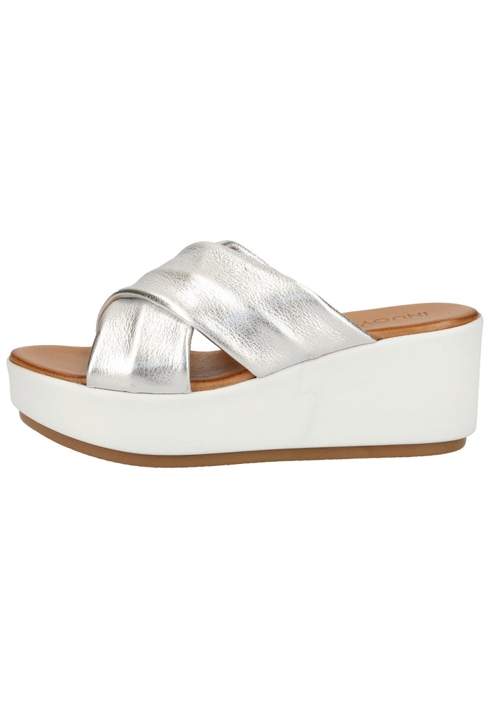 Inuovo Pantoletten Leder Silber - surf4shoes
