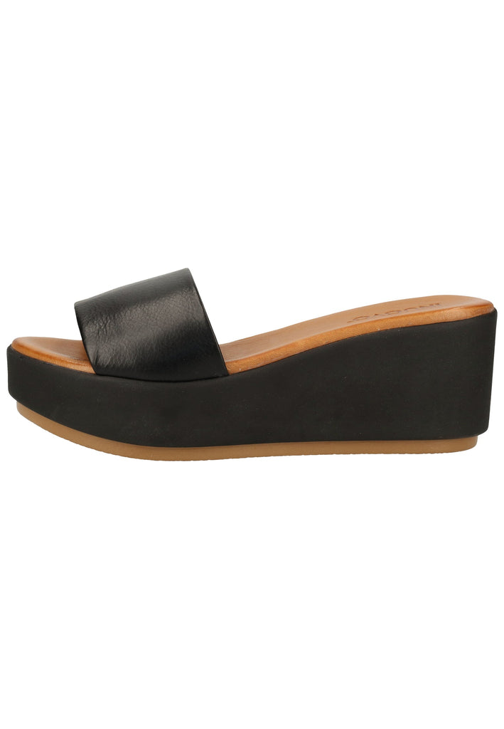 Inuovo Pantoletten Leder Schwarz - surf4shoes