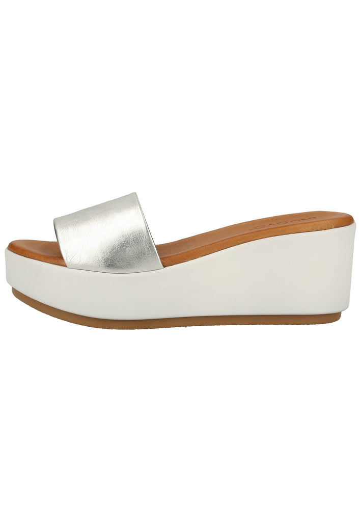 Inuovo Pantoletten Leder Silber - surf4shoes