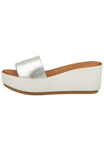 Inuovo Pantoletten Leder Silber - surf4shoes