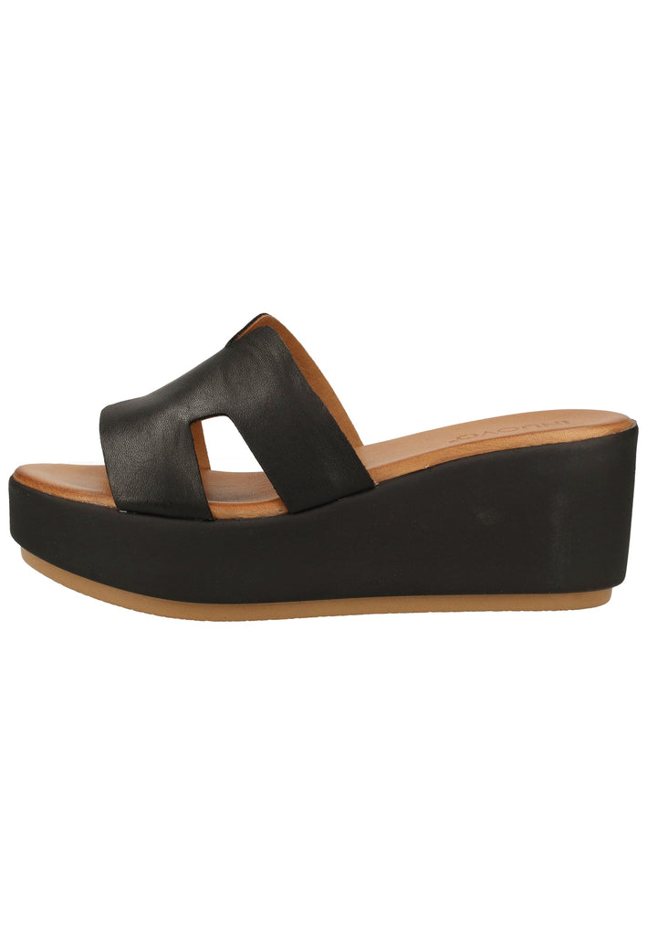 Inuovo Pantoletten Leder Schwarz - surf4shoes
