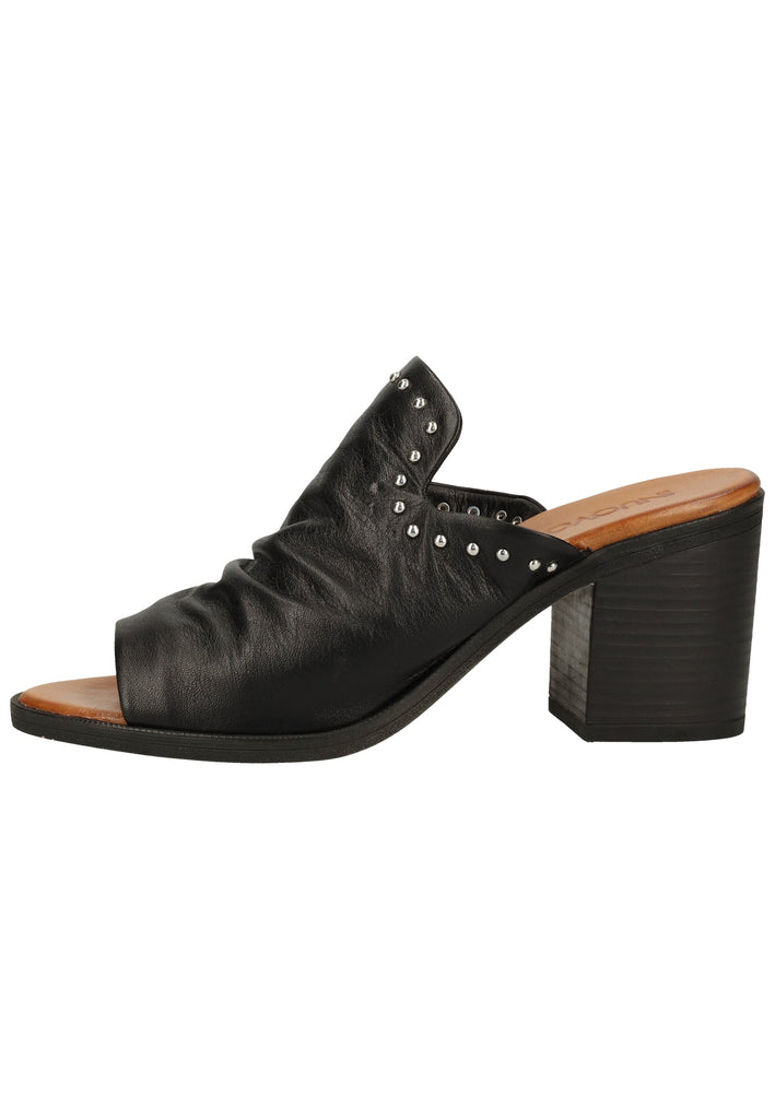 Inuovo Pantoletten Leder Schwarz - surf4shoes