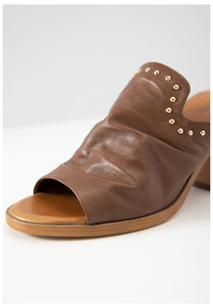 Inuovo Pantoletten Leder Dunkelbraun - surf4shoes