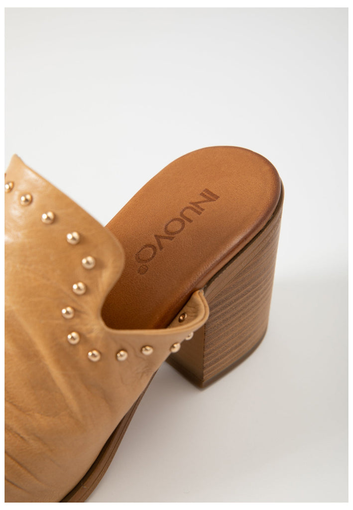 Inuovo Pantoletten Leder Hellbraun - surf4shoes