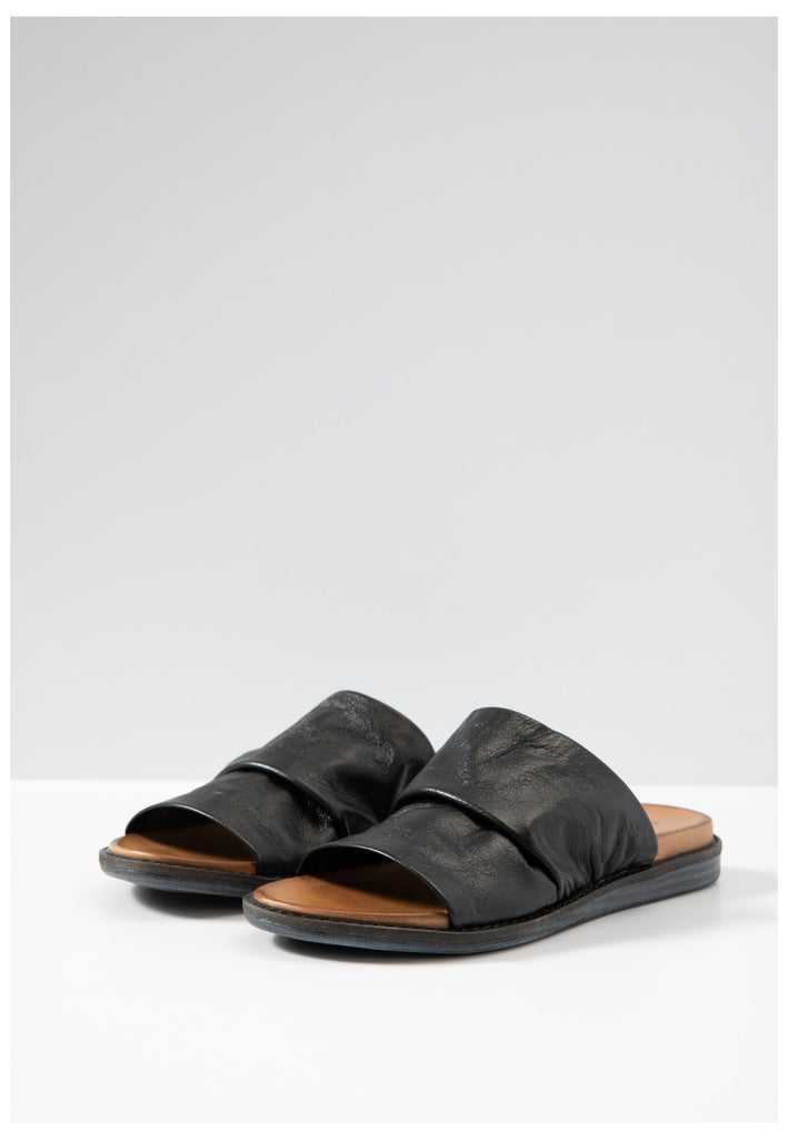 Inuovo Pantoletten Leder Schwarz - surf4shoes