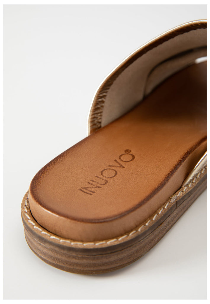 Inuovo Pantoletten Leder Gold - surf4shoes