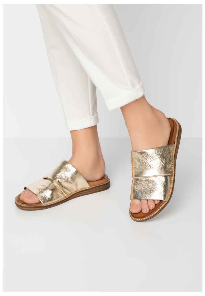 Inuovo Pantoletten Leder Gold - surf4shoes