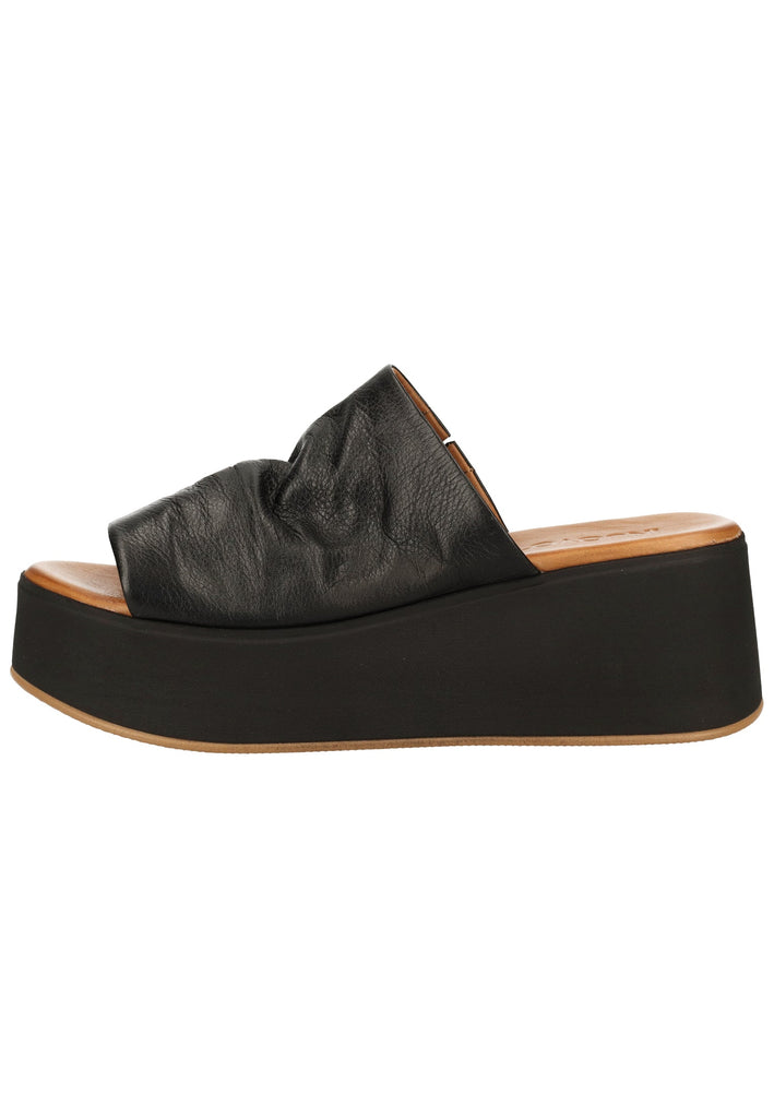 Inuovo Pantoletten Leder Schwarz - surf4shoes