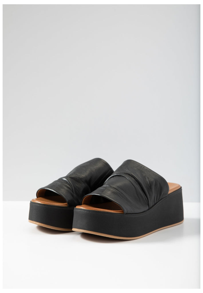 Inuovo Pantoletten Leder Schwarz - surf4shoes