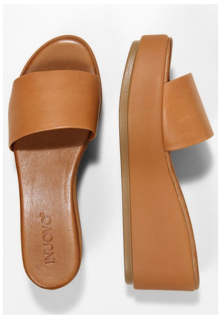 Inuovo Pantoletten Leder Mittelbraun - surf4shoes