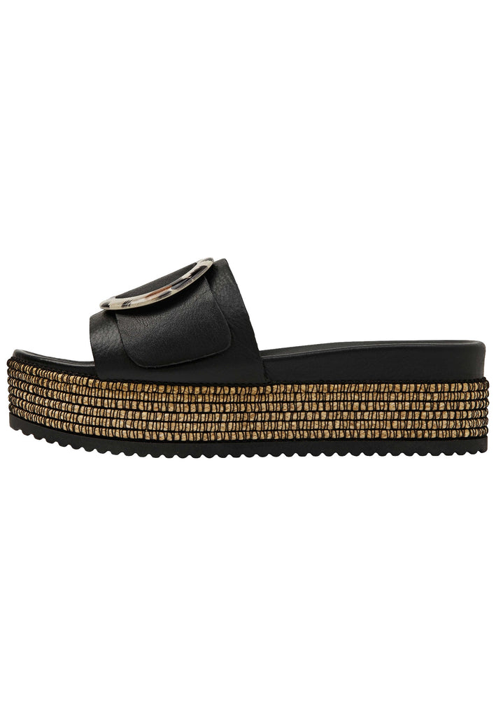 Inuovo Pantoletten Leder Schwarz - surf4shoes