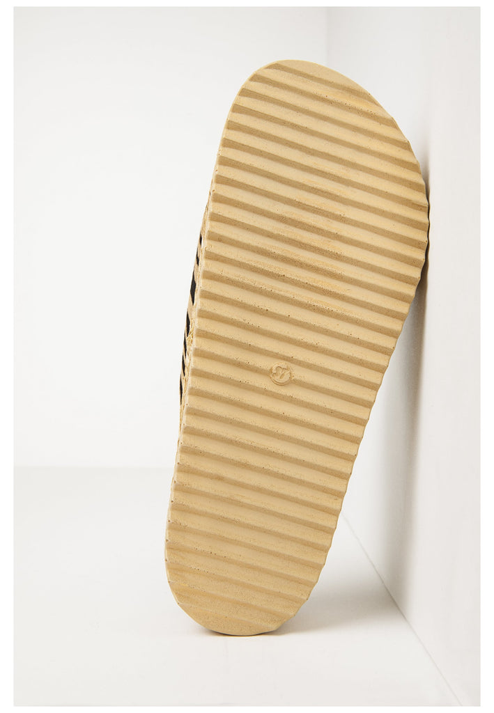 Inuovo Pantoletten Leder Beige/Schwarz - surf4shoes