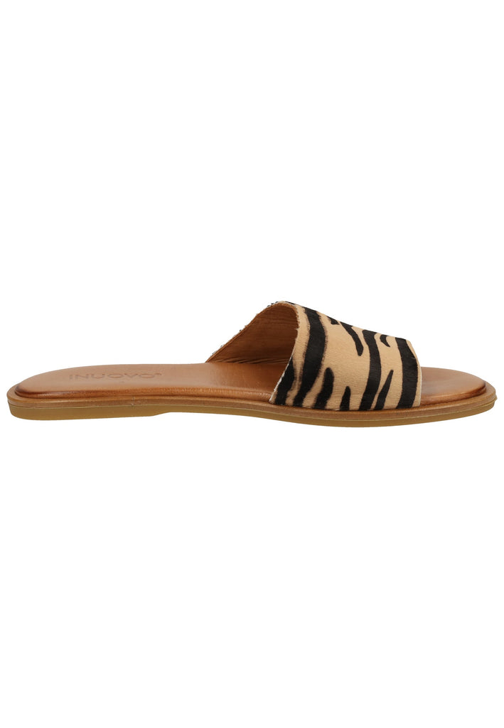 Inuovo Pantoletten Leder Beige/Schwarz - surf4shoes
