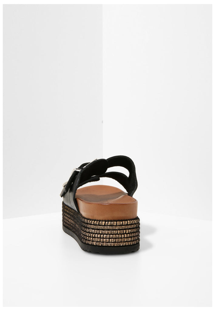 Inuovo Pantoletten Leder Schwarz - surf4shoes