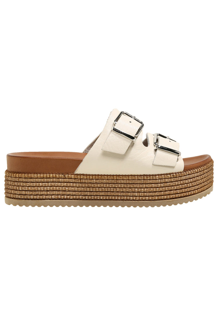 Inuovo Pantoletten Leder Beige - surf4shoes