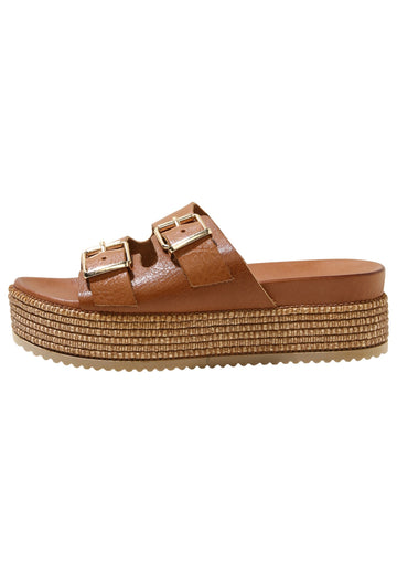 Inuovo Pantoletten Leder Mittelbraun - surf4shoes