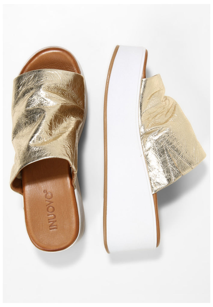 Inuovo Pantoletten Leder Gold - surf4shoes