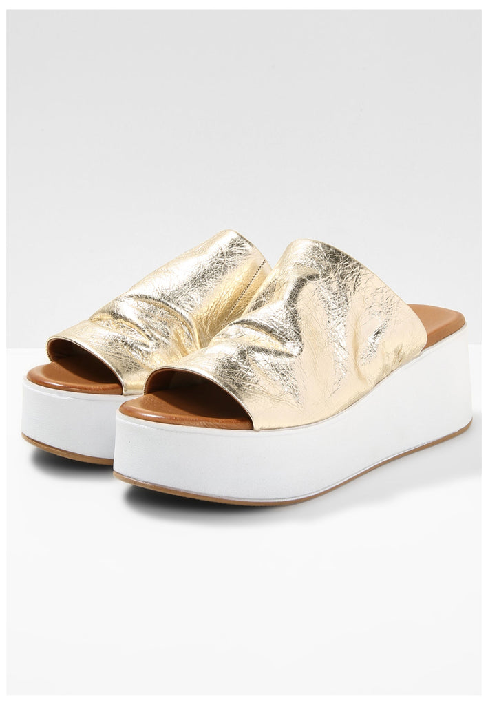 Inuovo Pantoletten Leder Gold - surf4shoes