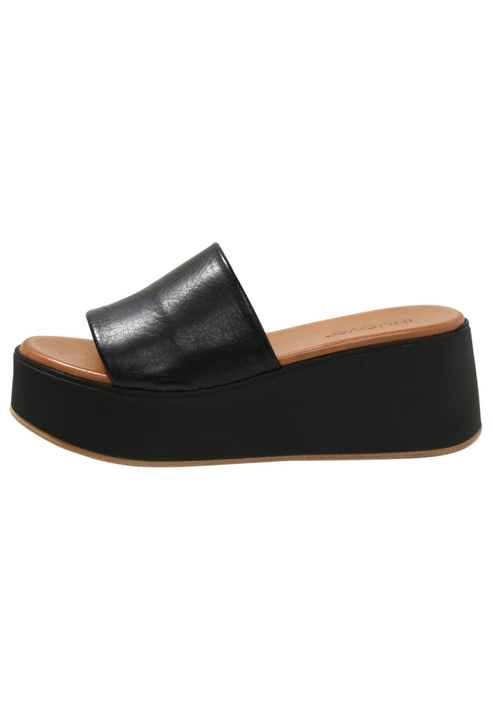 Inuovo Pantoletten Leder Schwarz - surf4shoes