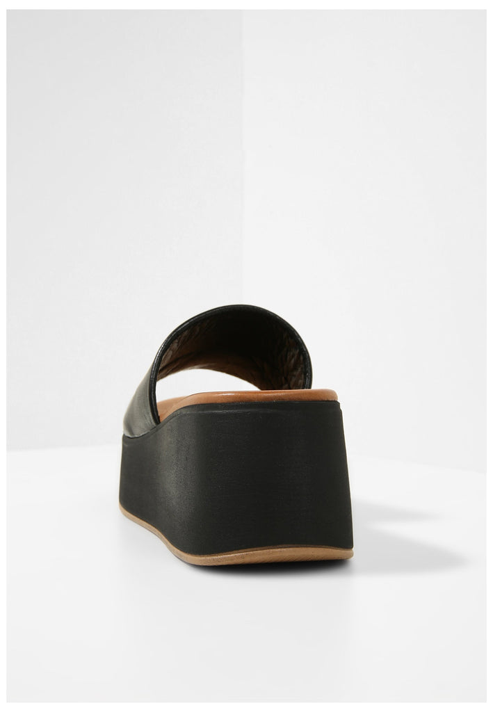 Inuovo Pantoletten Leder Schwarz - surf4shoes