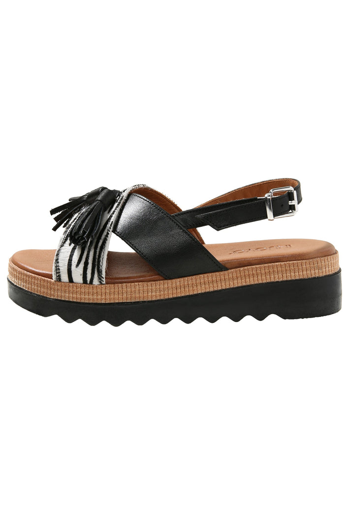 Inuovo Pantoletten Leder Schwarz/Weiß - surf4shoes