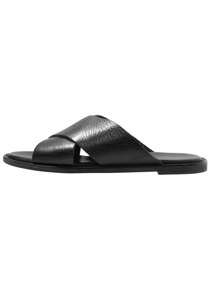Inuovo Pantoletten Leder Schwarz - surf4shoes
