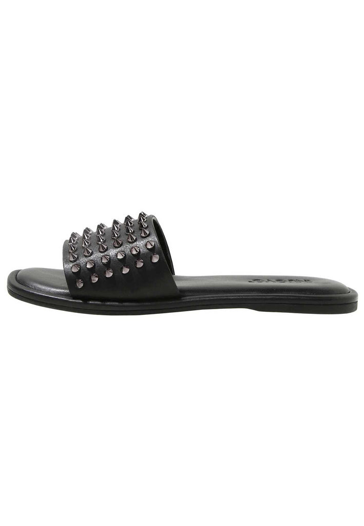 Inuovo Pantoletten Leder Schwarz - surf4shoes