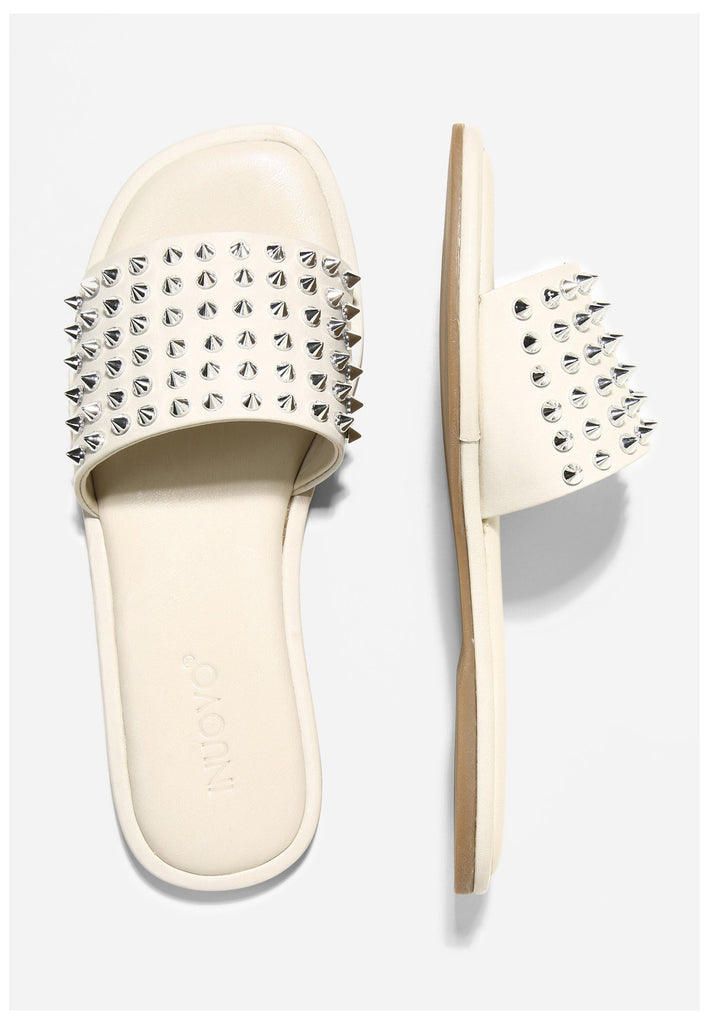 Inuovo Pantoletten Leder Weiß - surf4shoes